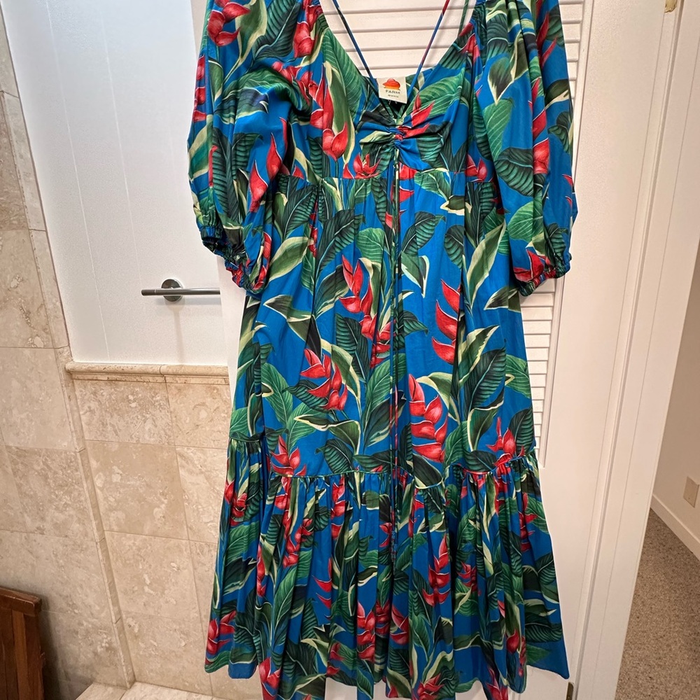 FARM Rio Maxi Puff Sleeve Sundress